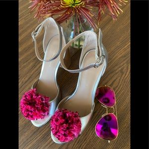Anthropologie Raffia Pom Pom Heels Size 37.5